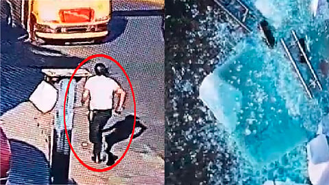 Se desconocen los motivos del sujeto para romper el cristal del lugar (Foto: captura de pantalla/cortesía)
