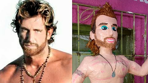 La piñata de Gabriel Soto destaca por aparecer sin ropa, tal y como se le vio en la citada grabación (Foto Facebook: Piñateria Ramirez)