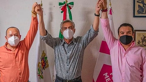 Cristóbal Arias y Sergio Sistos se registrarán este miércoles como precandidatos de unidad, en la Ciudad de México (Foto Facebook: Fuerza Por México - Michoacán)