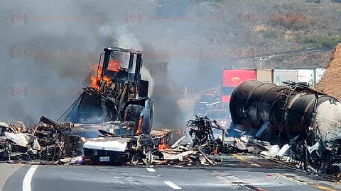 Junto con el vehículo de carga son seis los automotores involucrados (Foto: RED-113)
