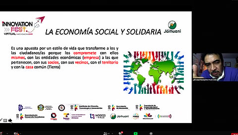 El doctor Rafael Lara, resaltó que la Economía Social y Solidaria es una apuesta por un estilo de vida que transforme a los ciudadanos (Foto Captura de Pantalla)