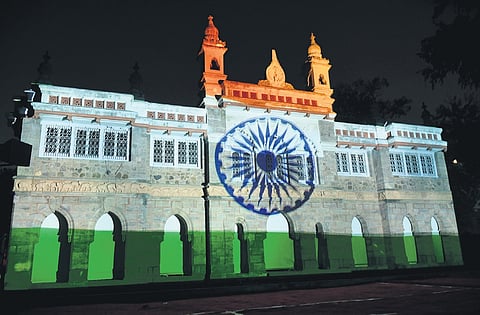 Sound and laser show held at Bapu Museum in Vijayawada.