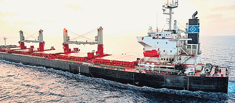 Drone attack on a merchant ship in the Gulf of Aden on Wednesday night triggered a fire.
