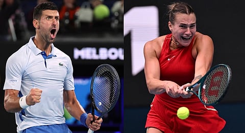 Novak Djokovic and Aryna Sabalenka.