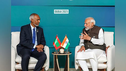 Maldivian President Mohamed Muizzu and Indian Prime Minister Narendra Modi