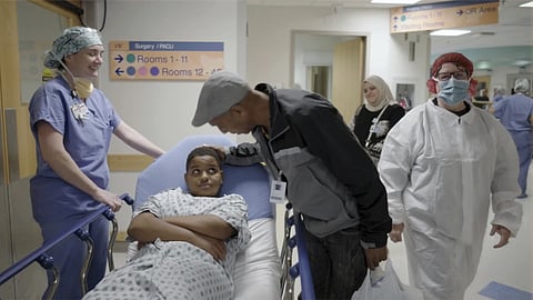 A 11-year-old boy born with hereditary deafness prepares for a gene therapy in Philadelphia, Oct 2023.