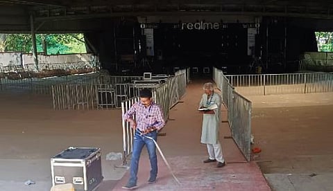 The amphitheatre at Cusat where the stampede occured.