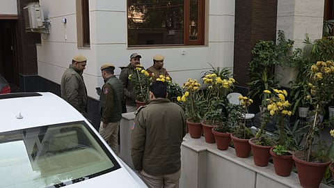 ED officials raided the AAP party Rajya Sabha MP ND Gupta residence at Gulmohar Park in the morning on Tuesday in New Delhi.