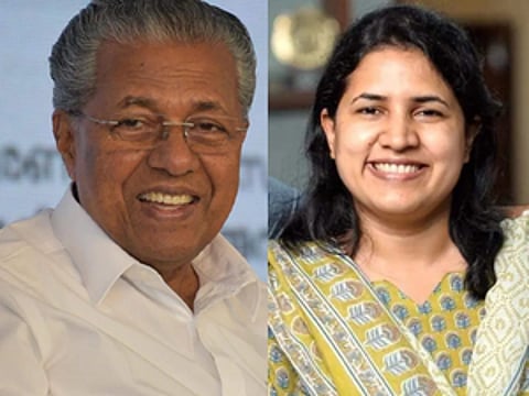 Kerala Chief Minister Pinarayi Vijayan and his daughter Veena T.