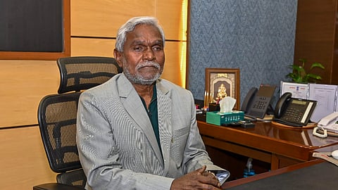 Newly sworn-in Jharkhand Chief Minister Champai Soren, at the State Secretariat in Ranchi, on Feb. 2, 2024.