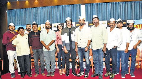 Dhananjay and Yogaraj Bhat with team Udaala