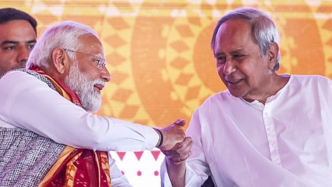 Prime Minister Narendra Modi with Odisha Chief Minister Naveen Patnaik.