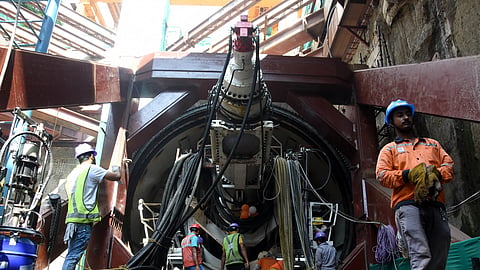 CMRL on Wednesday began tunnelling work at Panagal Park in T Nagar.