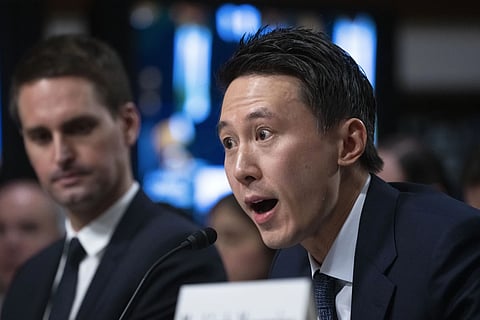 TikTok CEO Shou Chew, testifies during a Senate Judiciary Committee hearing on Capitol Hill in Washington, Wednesday, Jan 31, 2024, on child safety.