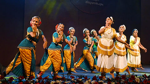 A scene from the welcome performance at the Nishagandhi Dance Festival.