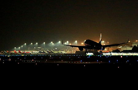 Night view of Cochin International Airport.