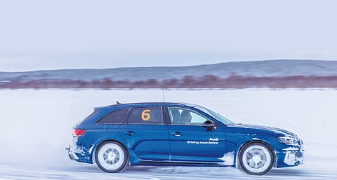 An Audi RS4 at the
Ice Experience