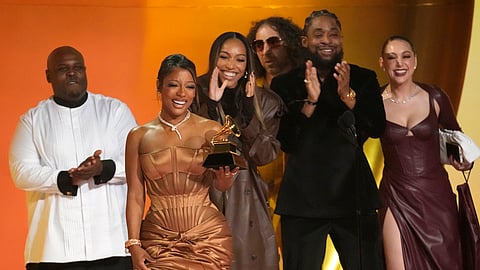 Victoria Monet accepts the award for best new artist during the 66th annual Grammy Awards on Sunday, Feb. 4, 2024, in Los Angeles.