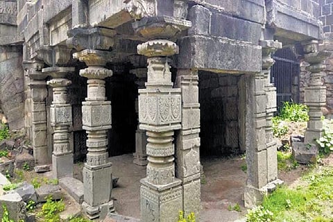 The dilapidated Someshwara temple at Kalaburagi fort