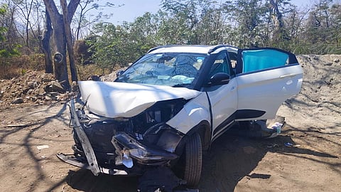 Three people were injured after six vehicles were involved in a serial collision