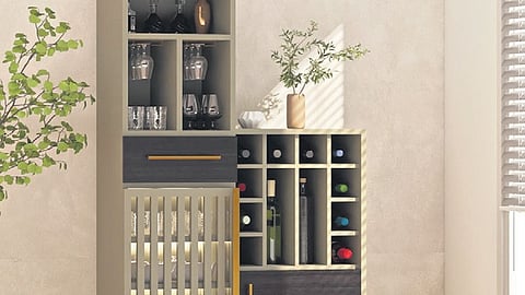 Elevate spaces with the refined simplicity of contemporary bar units and lamps
