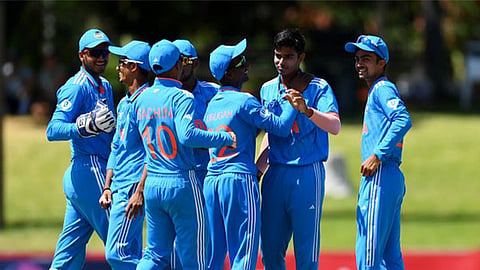 India U-19 posted 492 in 133.3 overs against Australia U-19 on the second day of the Australia U-19 tour of India multi-day series played at the MAC stadium.