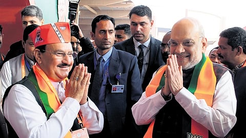 BJP national president J P Nadda and Home Minister Amit Shah