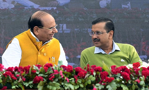 Delhi Lieutenant Governor Vinai Kumar Saxena and CM Arvind Kejriwal.
