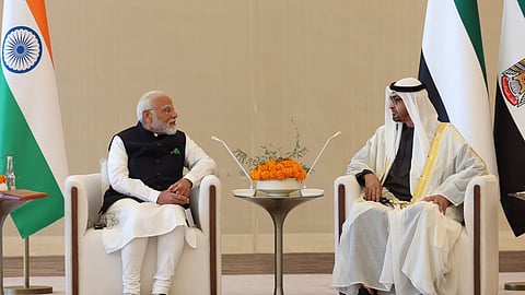 PM Modi with UAE President Sheikh Mohamed bin Zayed Al Nahyan.