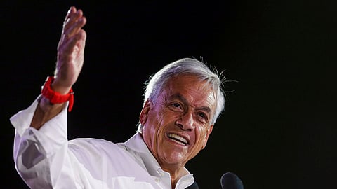 Sebastian Pinera, former Chilean president who is running again for office, addresses supporters at his closing campaign rally in Santiago, Chile, Nov. 16, 2017.
