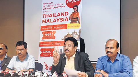 APATA vice-president O Naresh Kumar speaking to the media in Vizag | Express