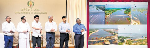 Chief Minister MK Stalin laid the foundation stone for various upcoming initiatives, including the construction of 40 paddy storage facilities, across six districts