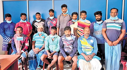 The arrested fishermen.
