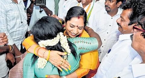 Candidates of DMK and BJP at the office of the returning officer in Chennai South