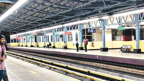 The spot where 19-year-old law college student Dhruv Thakkar jumped before a Metro train on Thursday