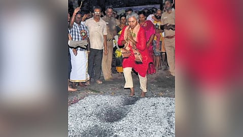 Around one lakh people from Tamil Nadu and Karnataka attended the festival at the Bannari Mariamman temple.