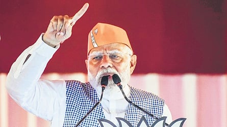 Prime Minister Narendra Modi speaking at the public meeting at Chandikhole in Jajpur on Tuesday
