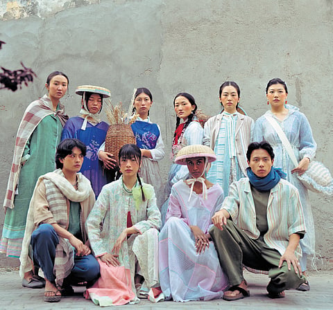 The runway, fashioned like a village road, came alive with models showcasing EKA’s Spring-Summer 2024 collection, aptly titled ‘Kohima’.