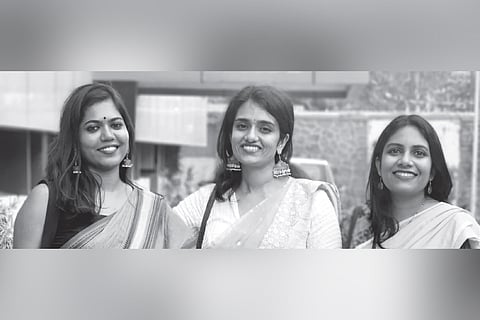 (From left) Swathy Subramanian, Savita Rajan, Ritu Sara Thomas