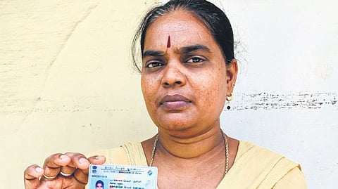 Nalini Kirubakaran with her voter Id card
