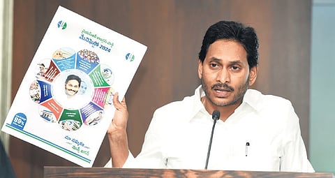 YSRC president and Chief Minister YS Jagan Mohan Reddy released the manifesto on Saturday and reiterated that his assurances will be practical.