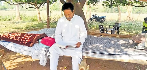 BSP candidate Kankar Munjare stays in a hut around 7 km from his house