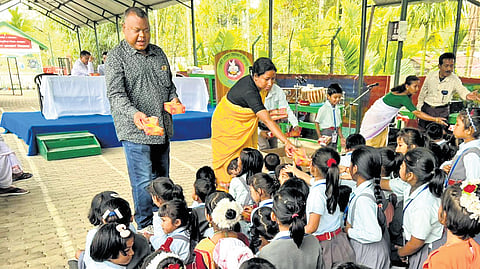 Protap Saikia with the students