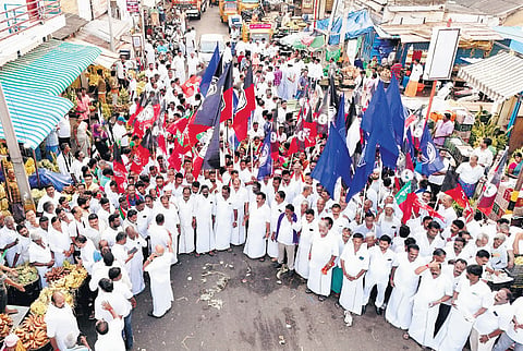 Party cadres campaigning in Salem.