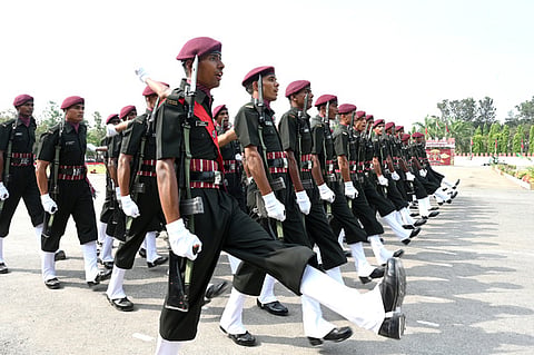 Passing out Parade for 427 Agniveers,Third Batch of Agnipath scheme at the parachute Regiment Training center.