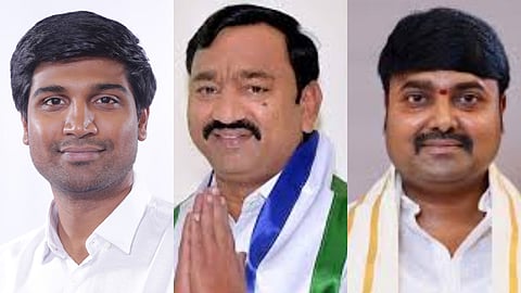 (L-R) Lavu Sri Krishna Devarayulu, TDP, Namburu Sankara Rao, YSRC, Bhashyam Praveen, TDP.
