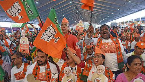 Bengaluru: crowd during Prime Minister Narendra Modi Public rally at Palace ground in Bengaluru on Saturday