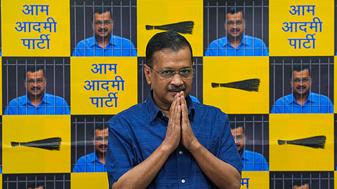 Delhi Chief Minister and AAP convenor Arvind Kejriwal addresses a press conference, in New Delhi.