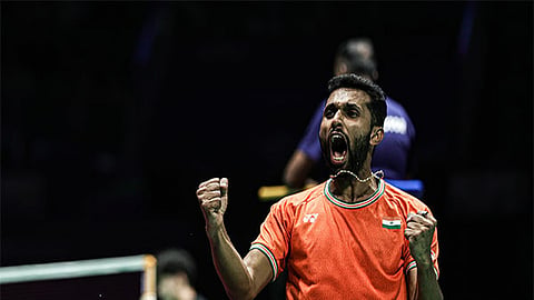 Indian shuttler HS Prannoy saved five match points and clawed his way back from a game down to beat Japan's Koki Watanabe in the opening round of the China Open Super 1000 badminton tournament.