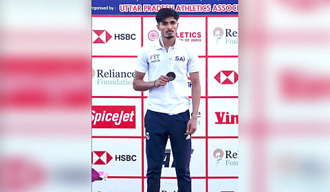 Athlete Vinod Kumar Banoth from Hanamkonda, Warangal.